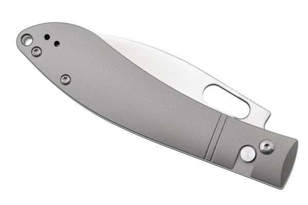 CJRB Sasaya Titan Gray, Satin S35VN, Milled Titanium J1959G-GY - KNIFESTOCK