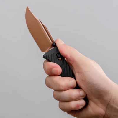 Vosteed Vombat M390 Copper Dune Aluminum Black A4106 - KNIFESTOCK
