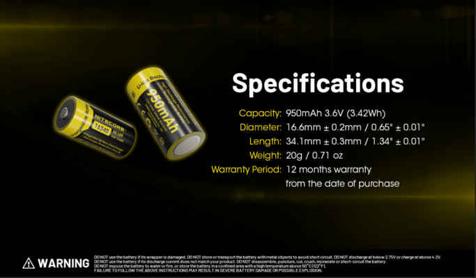 Nitecore NL169(950mAh) - KNIFESTOCK