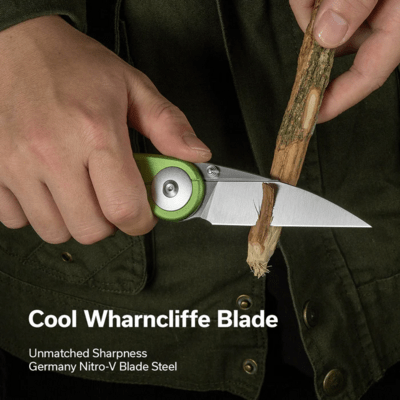 Civivi Starflare Lime Green Aluminum HandleSatin Finished Nitro-V BladeButton Lock C23052-3 - KNIFESTOCK