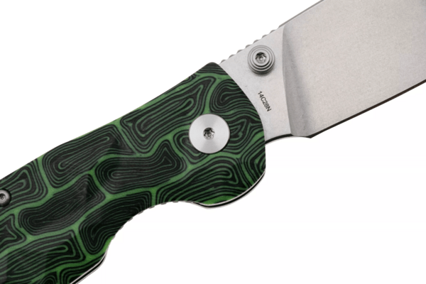 QSP Knife Turtle Punk, Liner lock, 14C28N stonewashed, Black/Green G10 QS158-C1 - KNIFESTOCK