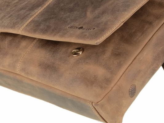 Sac à bandoulière en cuir GreenBurry 39x30cm &quot;Vintage&quot; brun antique - KNIFESTOCK