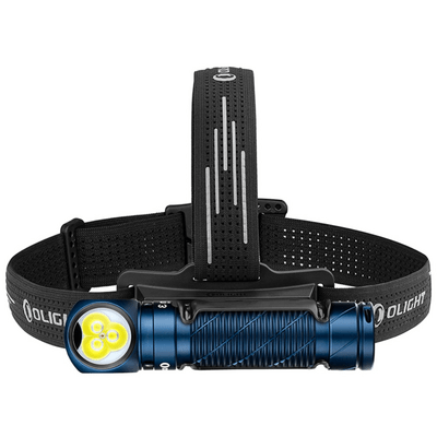 Olight Perun 3 Rechargeable LED Flashlight (Midnight Blue) with Headlamp Headband - KNIFESTOCK