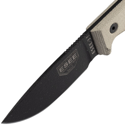 ESEE KNIVES MODEL 3 SURVival Knife 3mil-P-B Black Sheath + Belt Clip and Molle-Back - KNIFESTOCK