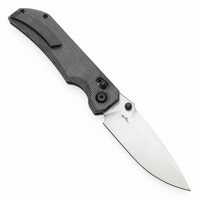 TENABLE KNIVES Eaglestrike Satin Nitro-V 0.118&quot; / 3.0mm Black Micarta T1095V1 - KNIFESTOCK