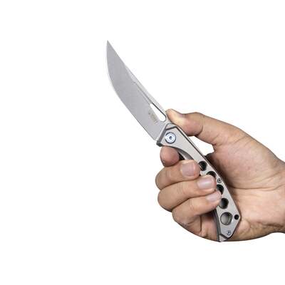 KUBEY Ishtar Couteau Pliant à Verrouillage Frame Gris Manche en Titane KU170C - KNIFESTOCK