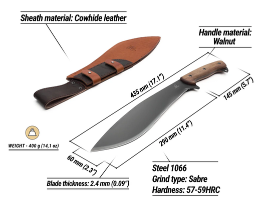 Beavercraft Kukri Knife with Leather Sheath KKR1 - KNIFESTOCK