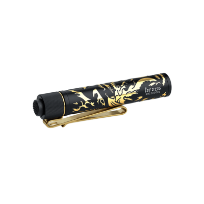 Olight i3T 2 EOS LED Flashlight (Dragon &amp; Phoenix Golden Black) - KNIFESTOCK