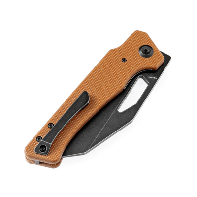 Kansept Egress Black Stonewashed CPM-S35VN Brown Micarta K1033A2 - KNIFESTOCK