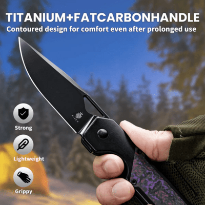 Kizer Militaw Titanium, Fatcarbon S45VN Ki3634A2 - KNIFESTOCK