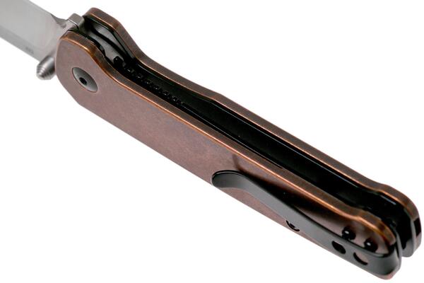 QSP Mes Penguin, Satin D2 Lemmet, Stonewash Koperen Handvat QS130-K - KNIFESTOCK