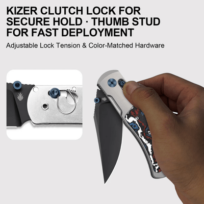 Kizer Tycho S45VN Titanium &amp; Fat Carbon - KNIFESTOCK