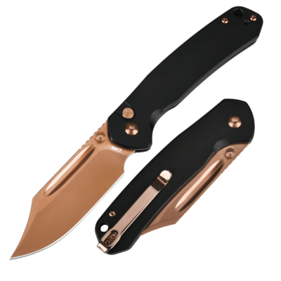 CJRB  Bowie Pyrite Black PVD Coating Steel Rose Gold AR-RPM9 J1942-RG - KNIFESTOCK