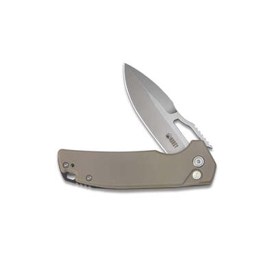 KUBEY RDF Pocket Knife with Button Lock, Tan G-10 Handle KU316D - KNIFESTOCK