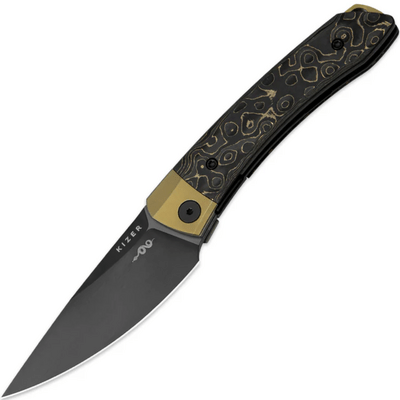 Kizer Mini MoMo S90V Titanium+Fat Carbon Camo Gold Ki3663A3 - KNIFESTOCK