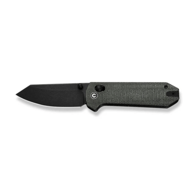 CIVIVI Dark Green Canvas Micarta HandleBlack Stonewashed 14C28N BladeCrossbar - KNIFESTOCK