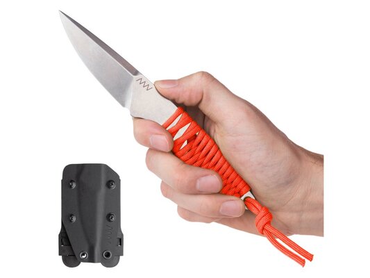 ANV Knives  Stonewash / Plain edge, Orange paracord ANVP100-008 - KNIFESTOCK