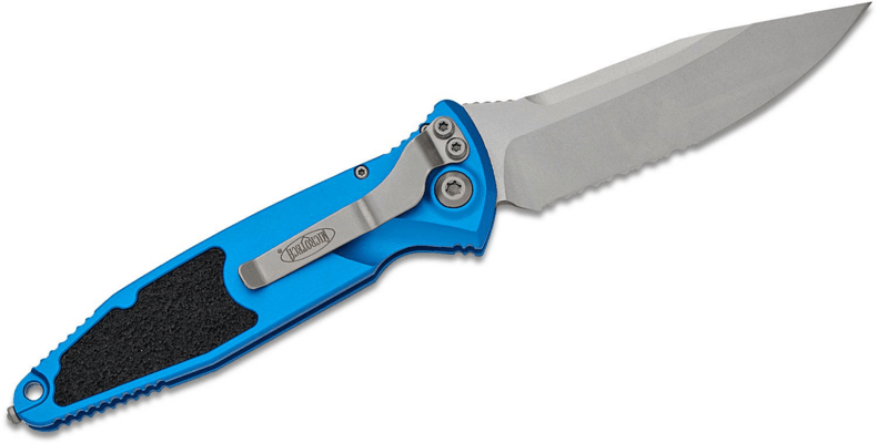 Microtech SOCOM ELITE S/E AUTO STONEWASH P/S BLUE 160A-11BL - KNIFESTOCK