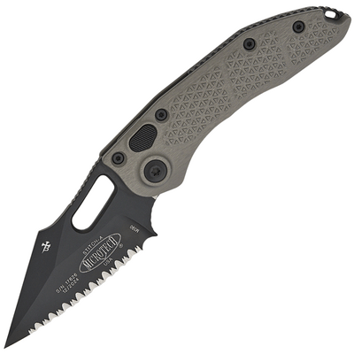 Microtech STITCH BLACK FULL SERRATE NATURAL CLEAR 169-3NC - KNIFESTOCK
