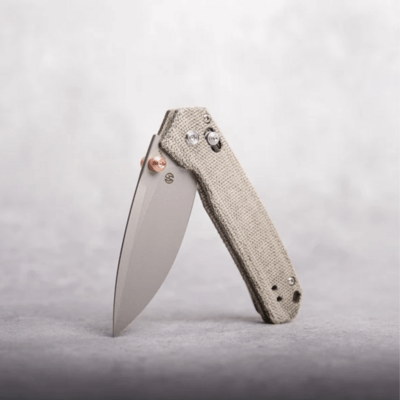 Vosteed Mini Psyop Elmax Bead Blast Stonewash Green Norplex UltreX™ Micarta A230 - KNIFESTOCK