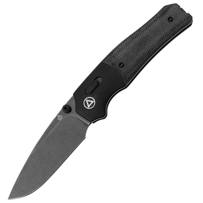 QSP Knife Vault 14C28N, black stonewashed Anodized aluminium bolsters, Black micarta QS157-A2 - KNIFESTOCK