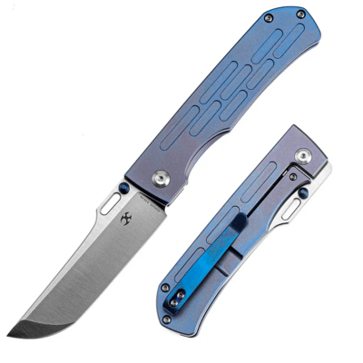 Kansept Reedus Satin CPM-S35VN Blue Anodized Titanium K1041A5 - KNIFESTOCK