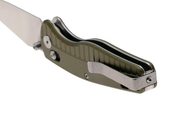 QPS Reptile 14C28N, Stonewash-Satin, Griff: OD Grün Aluminium QS165-B1 - KNIFESTOCK