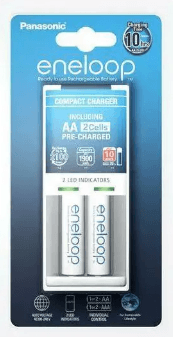 Caricabatterie Panasonic Eneloop BQ-CC50 + 2 x R6/AA Eneloop 2000mAh BK-3MCCE K-KJ50MCC20E - KNIFESTOCK