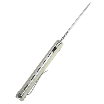 KANSEPT Qilin Flipper Jade G10, Stonewashed 154CM T1047T5 - KNIFESTOCK