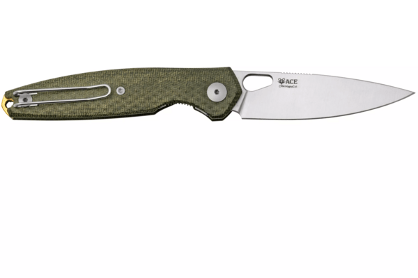 Giant Mouse ACE REO Green Canvas Micarta / Satin Magnacut - KNIFESTOCK