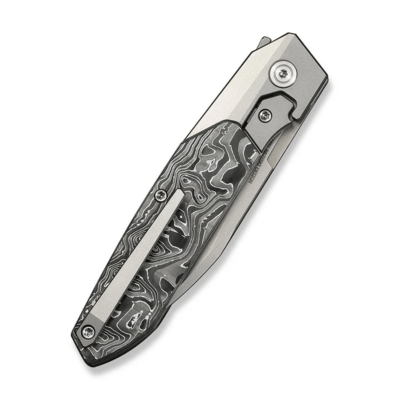 WE Knife Brr15 Gray Titanium Handle With Aluminum Foil Carbon Fiber InlayStonewashed Bohler M390 - KNIFESTOCK