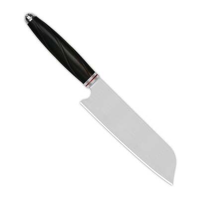 QSP Knife 7&quot; SANTOKU Ebony Wood QS-KK-002A - KNIFESTOCK