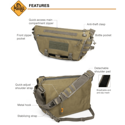 Magforce Sketch Messenger Bag L Black #6013B - KNIFESTOCK