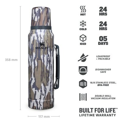 STANLEY The Legendary Classic Bottle 1.0L / 1.1QT, Bottomland Mossy Oak 10-08266-053 - KNIFESTOCK