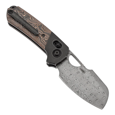 Kansept Nahual Damascus,Blackwash Ti, Copper CF K2125V3 - KNIFESTOCK