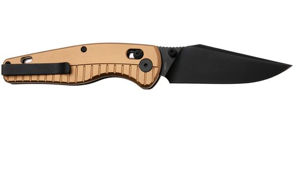 QPS Reptile 14C28N, nero, Manico: Alluminio champagne QS165-A2 - KNIFESTOCK