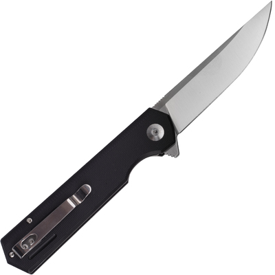 BLACK FOX REVOLVER Lame Satinée, Manche G10 Noir - 440C - KNIFESTOCK
