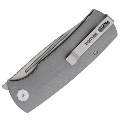 Petrified Fish PFP01 Beluga Sand blasting K110 Gray G10 PFP01GA - KNIFESTOCK