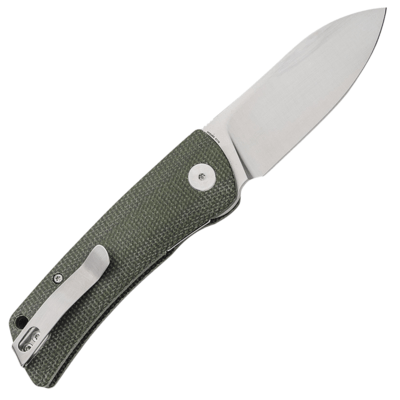 Petrified Fish PFE05S Flavorist Satin K110 Green Micarta PFE05SGRMS - KNIFESTOCK