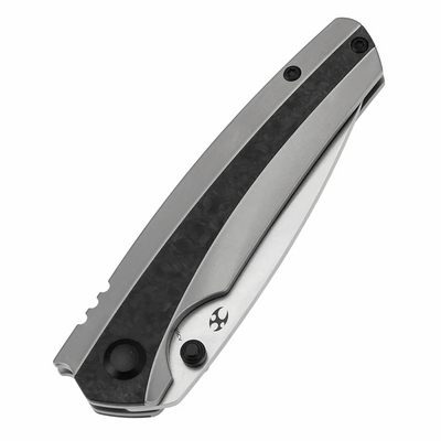 Kansept Raven Stonewashed CPM 20CV, Bead Blasted Ti, Shred CF K2109A2 - KNIFESTOCK