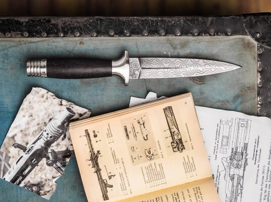 Boker Manufaktur Solingen MG-42 Damast Dagger 121506DAM - KNIFESTOCK