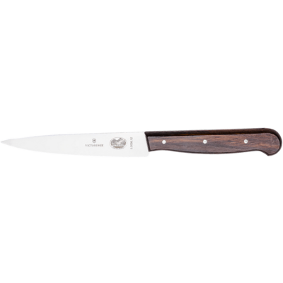 VICTORINOX Forschner Coltello da Cucina Seghettato, Manico in Legno di Rosa 12 cm 5.2030.12 - KNIFESTOCK