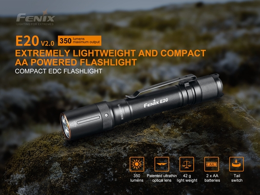 Fenix E20 Flashlight Black V2.0 - KNIFESTOCK