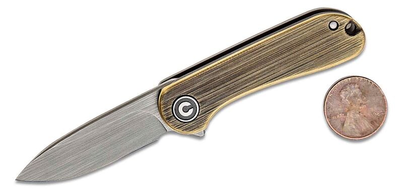 CIVIVI Mini Elementum Black Hand Rubbed Brass C18062Q-1 - KNIFESTOCK