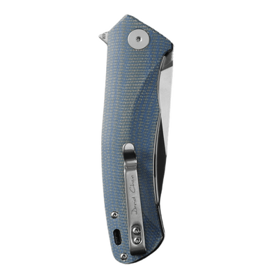 Petrified Fish PF838 Pub Satin D2 Blue Micarta PF838DBMS - KNIFESTOCK
