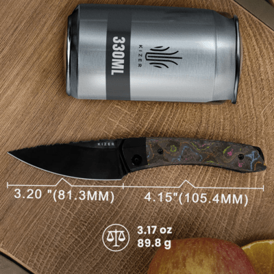 Kizer Mini Momo S35VN Titanium+Camo Carbon 80‘s Ki3663A2 - KNIFESTOCK