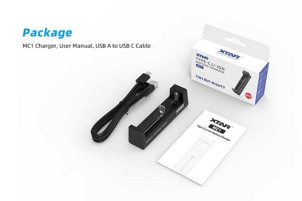 Xtar MC1-C -charger, Type-C cable - KNIFESTOCK