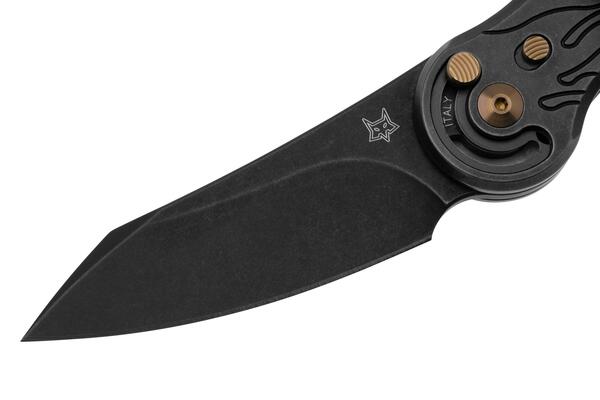 FOX knives ANARCNIDE JUPITER FOLDING KNIFE STAINLESS STEEL M390 PVD STONEWASHED BLD,TITANIUM+INSERT  - KNIFESTOCK