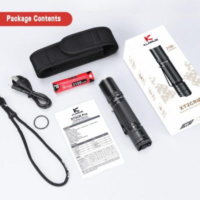 KLARUS Tactical Flashlight XT2CR PRO Black - KNIFESTOCK