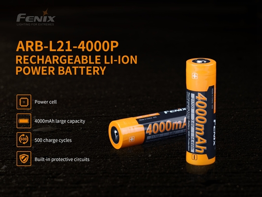 FENIX Li-Ion Battery 21700 4000 mAh FE21700P40 - KNIFESTOCK